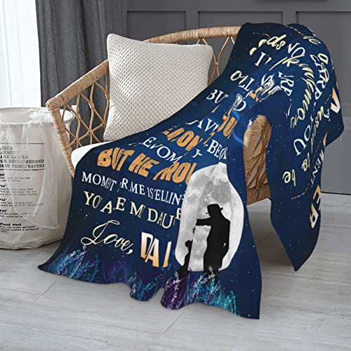 to My Daughter Blanket from Dad Throw Blankets Soft Flannel Throws for Couch Bedroom Sofa Warm Birthday Gifts 50x60in