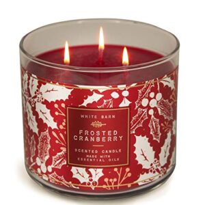 white barn 3-wick candle w/essential oils – 14.5 oz – 2020 holidays scents! (frosted cranberry)