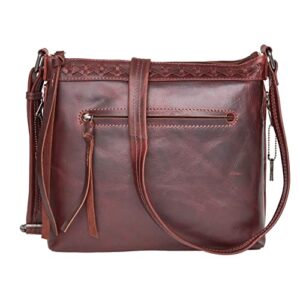 lady conceal concealed carry faith distressed leather crossbody (dark mahogany)