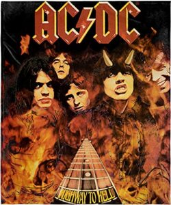 ac/dc highway to hell blanket music album cover soft and cuddly plush fleece throw blanket 48″ x 60″ (122cm x152cm)