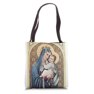 our lady of mount carmel tote bag