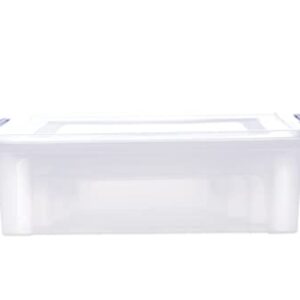 Superio Clear Storage Bins with Lids Stackable, Plastic, Storage Container, Latch Box with Locking Handles, Multiple Sizes (5 Pack- Flat Containers)