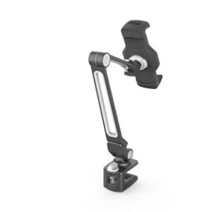 Ledetech Aluminum Adjustable Long Arm Tablet iPad Stand with 360° Swivel Bracket for Any 4-12.9" Smart Devices fits in Office Desk (Black)