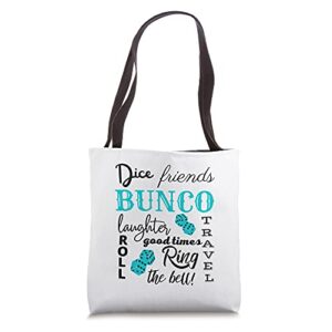 bunco dice good times word cloud prize tote bag