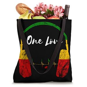 Rasta Reggae Music Headphones Jamaican Pride One Love Tote Bag