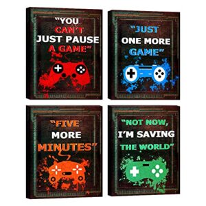 game room wall art decor funny gaming decorations canvas prints boys room decorations video game posters pictures decoration for boys bedroom video game room playroom paintings framed ready to hang