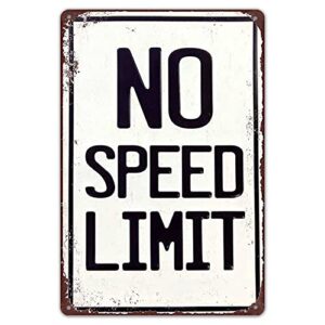 ylens tin sign no speed limit vintage reproduction metal sign 8 x 12