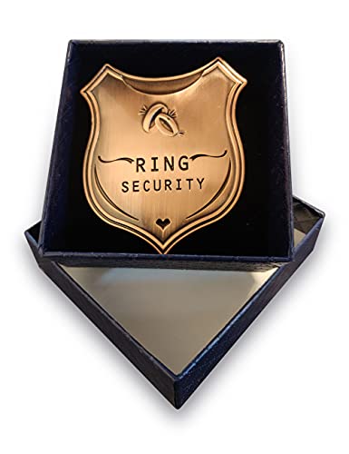 Ring Security Badge, Made of Metal, with Gift Box, Gift for Ring Bearer, Wedding Accessories for Boys (Champagne)