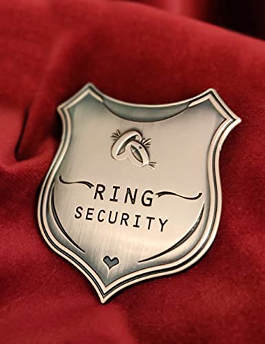 Ring Security Badge, Made of Metal, with Gift Box, Gift for Ring Bearer, Wedding Accessories for Boys (Champagne)