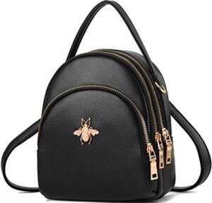 nuwa small crossbody bag mini backpack purse shoulder cellphone women girl cute lady handbags (black)