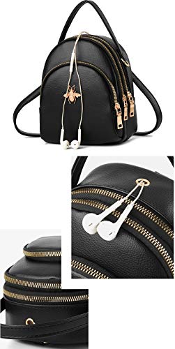 NUWA Small Crossbody Bag Mini Backpack Purse Shoulder Cellphone Women Girl Cute Lady Handbags (Black)