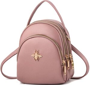 nuwa small crossbody bag mini backpack purse shoulder cellphone women girl cute lady handbags (pink)