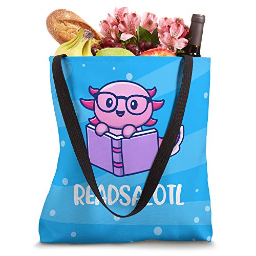 Readsalotl Axolotl Cute Reading Book Tote Bag