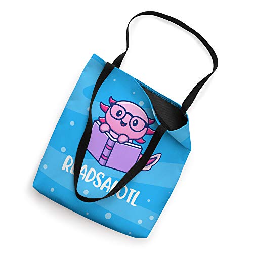 Readsalotl Axolotl Cute Reading Book Tote Bag