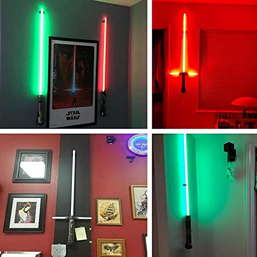Pmsanzay Light Saber Wall Display Rack Light Saber Wall Mount Wall Rack Wall Holder - Easy to Install - Used in Both Commercial and Residential Settings - Hardware Included - No Lightsaber -2/PK