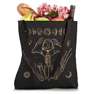 Goblincore Aesthetic Frog Skeleton Goth Dark Academia Grunge Tote Bag