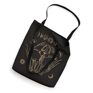 Goblincore Aesthetic Frog Skeleton Goth Dark Academia Grunge Tote Bag