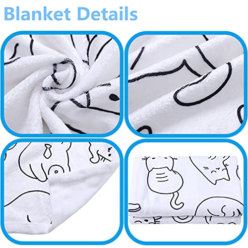 Sviuse Cat Blanket Animals Pet Pattern Throw Blanket Cat Lover Gifts Flannel Soft Warm Cozy Fuzzy 50"x60" Throw for Kids and Adults (50" X 60", Cat 2)