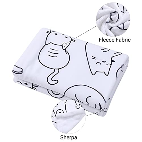 Sviuse Cat Blanket Animals Pet Pattern Throw Blanket Cat Lover Gifts Flannel Soft Warm Cozy Fuzzy 50"x60" Throw for Kids and Adults (50" X 60", Cat 2)