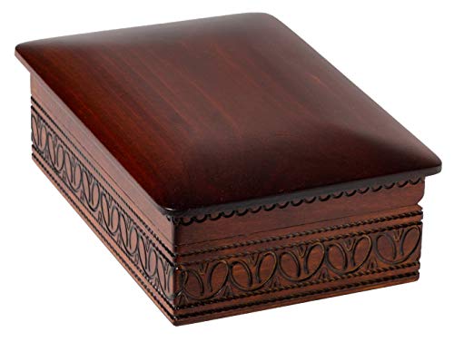 Polish Handmade Large Elegant Slightly Rounded 9" Wooden Box for Keepsakes, Love Letters, Jewelry, and Specialty Items