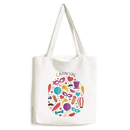 Head Bowknot Balloon Brazil Carnival Tote Canvas Bag Shopping Satchel Casual Handbag