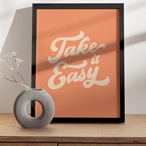 HAUS AND HUES Relax Sign Peach Pictures for Room - Cute Quote Posters & Inspirational Wall Art for Girls | Relax Wall Decor, Take It Easy Poster, Quote Aesthetic Posters, Peach Art UNFRAMED 12" x 16"