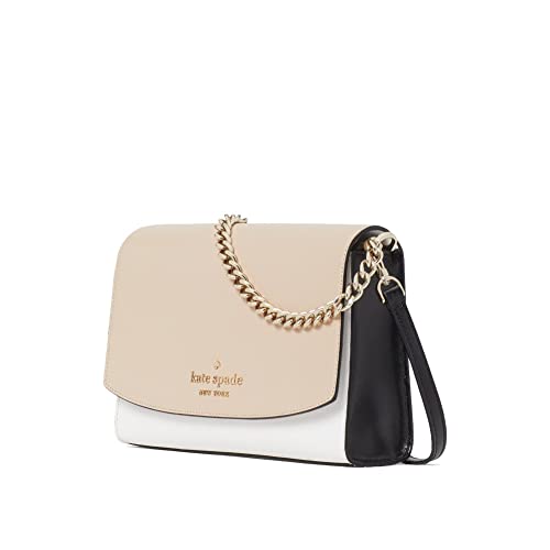 Kate Spade New York Carson Leather Convertible Crossbody Shoulder Bag Handbag, Warm Beige Multi