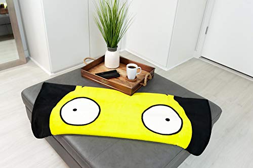 Official Bobs Burgers Fleece Throw Blanket - 45x60-Inch Cozy Accessory - Perfect for Bed, Couch, Chair - Fuzzy Lightweight Comforter Featuring Iconic Toy from Cartoon - Licensed Merchandise