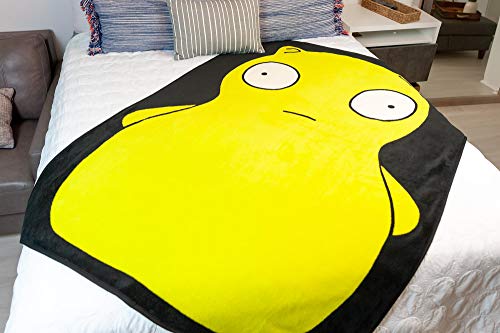 Official Bobs Burgers Fleece Throw Blanket - 45x60-Inch Cozy Accessory - Perfect for Bed, Couch, Chair - Fuzzy Lightweight Comforter Featuring Iconic Toy from Cartoon - Licensed Merchandise