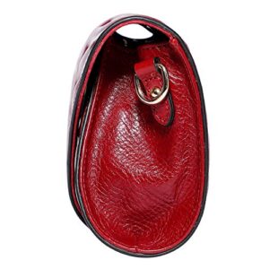 PIJUSHI Womens Designer Leaf Clutch Purse Leather Shoulder Crossbody Bag for Women (22290 Red)