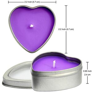 DEYBBY Scented Soywax Tea Light Candles, Big Size Heart Shaped Aromatherapy Candle - 6 Hours Burn Time, Silver Metal Travel Tin, for Spa, Home Décor, Wedding and Valentine's Day…