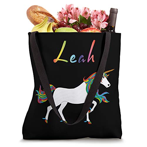 LEAH : Unicorn Personalized First Name Gift For Girls : Tote Bag