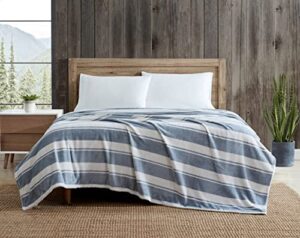 eddie bauer – queen blanket, ultra plush bedding, lightweight home decor for all seasons (stones throw stripe, queen)