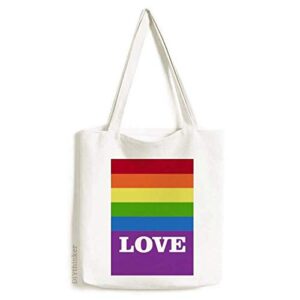 love lgbt rainbow homo art deco gift fashion tote canvas bag shopping satchel casual handbag