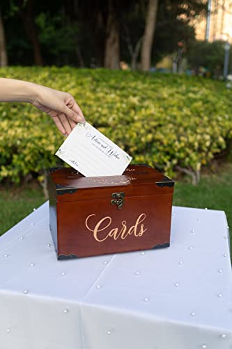 Joy Ceremony Decorative Wedding Card Box, Rustic Wooden Envelope Boxes with Slot, Wishing Well for Wedding Reception, gift box wedding Card Holder for Advice and Wishes for the Mr and Mrs