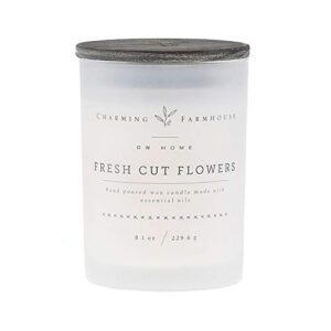 dw home charming farmhouse fresh cut flowers scented medium single wick candle