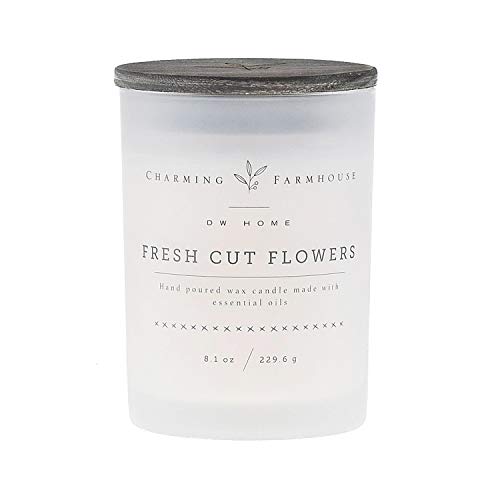 DW Home Charming Farmhouse Fresh Cut Flowers Scented Medium Single Wick Candle