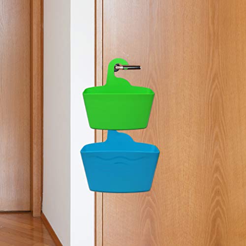 Zelica Storage Basket Caddy with Hook | Stackable Neon Plastic Baskets | Hang on Doors, in Closets, Showers, and More