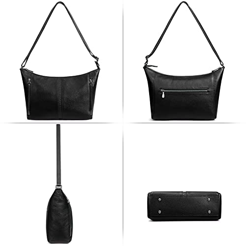 S-ZONE Women Shoulder Hobo Purses and Handbag Medium Genuine Leather Crossbody Bags