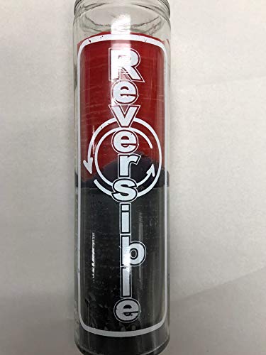 Reversible Double Action 2 Color (Red Over Black) Unscented Pillar Candle in Glass