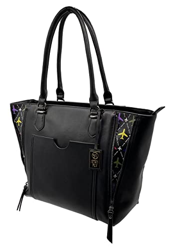 StayFly Aviation Handbag for Women – Leather Women's Handbag with Airplane Print – Large Storage Capacity – Stylish Women Bag for Travel, Flight