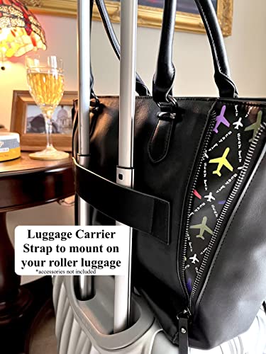 StayFly Aviation Handbag for Women – Leather Women's Handbag with Airplane Print – Large Storage Capacity – Stylish Women Bag for Travel, Flight