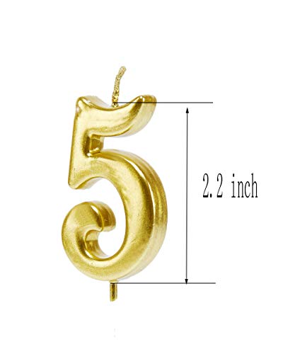 Mart 35th Birthday Candles,Gold Number 35 Cake Topper for Birthday Decorations