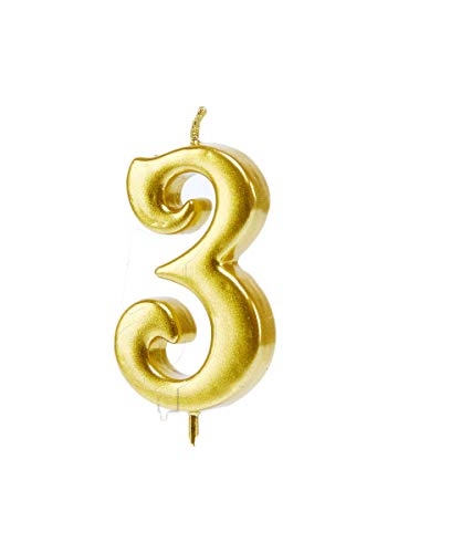 Mart 35th Birthday Candles,Gold Number 35 Cake Topper for Birthday Decorations