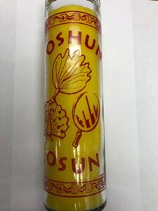 ochun oshun osun unscented yellow pillar candle in glass