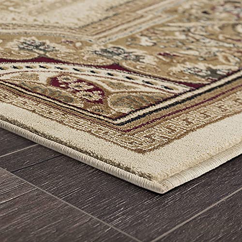 Jayden Ivory 6ft Octagon Area Rug - Indoor Area Rugs for Living Room - Dining Room Rug - Bedroom Rug - Kitchen Rug - Indoor Entryway Rug Traditional Carpet - Alfombras para Salas