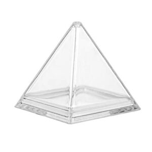 Hammont Pyramid Shaped Acrylic Candy Boxes - 8 Pack - 2.44"x2.44"x2.63"- Perfect for Weddings, Birthdays, Party Favors and Gifts | Designer Cute Clear Lucite Plastic Treat Containers