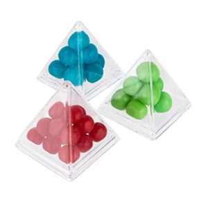 Hammont Pyramid Shaped Acrylic Candy Boxes - 8 Pack - 2.44"x2.44"x2.63"- Perfect for Weddings, Birthdays, Party Favors and Gifts | Designer Cute Clear Lucite Plastic Treat Containers