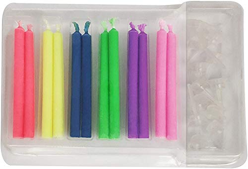 Birthday Cake Candles Happy Birthday Candles Fun Colorful Candles Holders Included