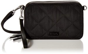 vera bradley women’s performance twill all in one crossbody purse with rfid protection, black, one size